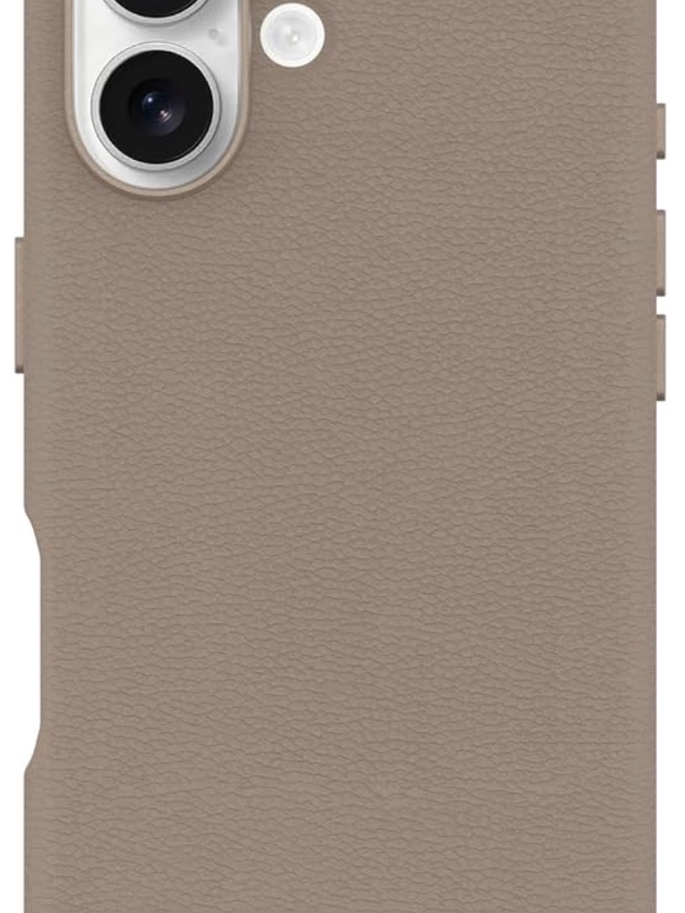Neutral Taupe Leather-Texture Phone Case